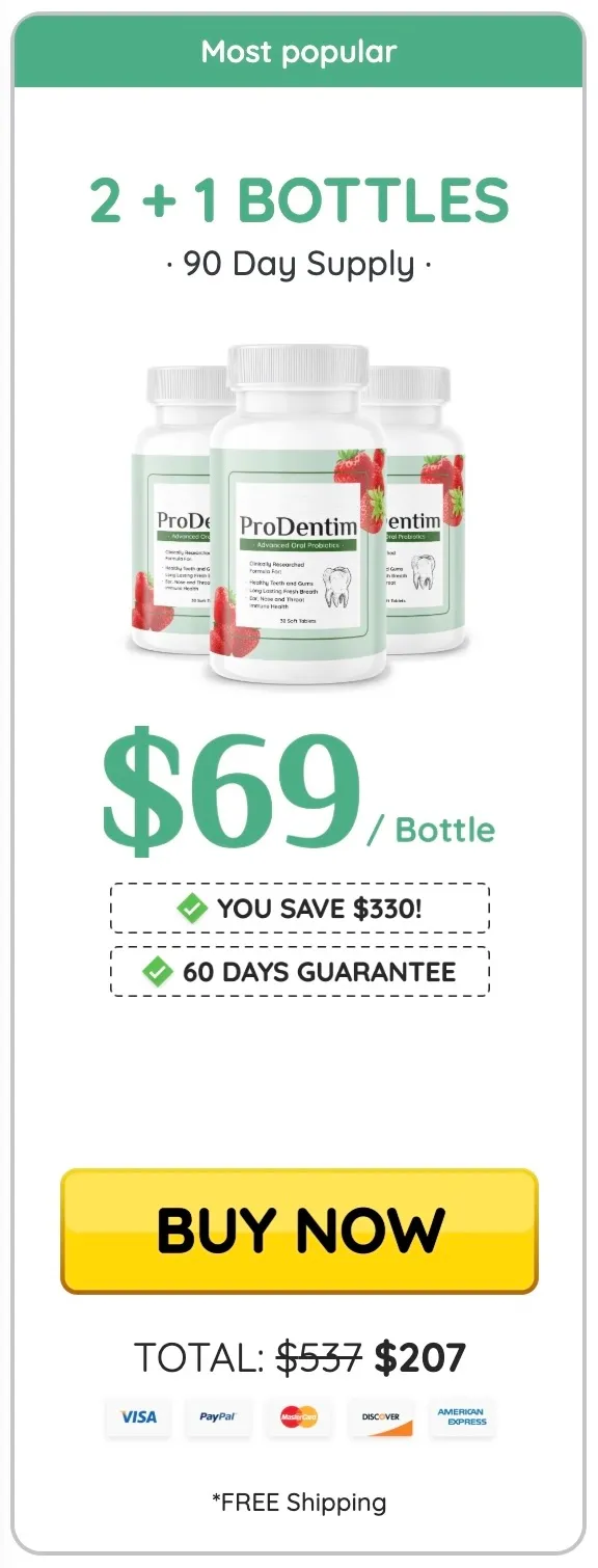 ProDentim 3 bottles 90 day supply